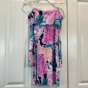 Lilly Pulitzer strapless dress with sleeves size medium
